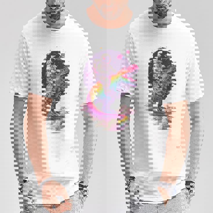 宇宙飛行士tレックス 恐竜 宇宙人 宇宙人 惑星 銀河 Tシャツ 面白い贈り物