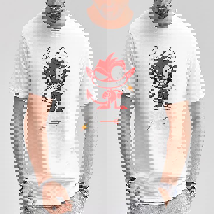 小さな悪魔 いたずらな小悪魔 長袖tシャツ Tシャツ 面白い贈り物