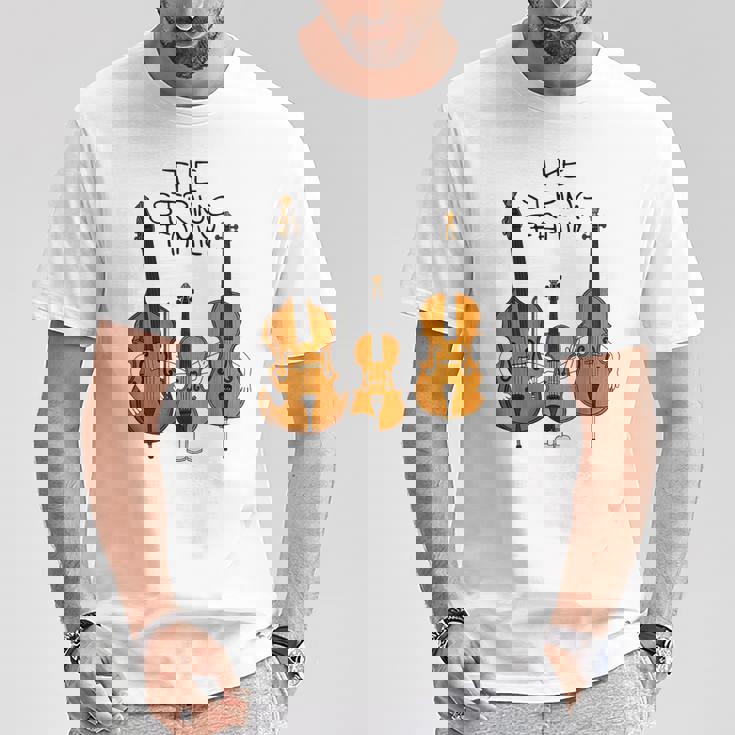 弦楽ファミリー、ヴァイオリン、チェロ、コントラバスミュージシャン面白い Tシャツ 面白い贈り物