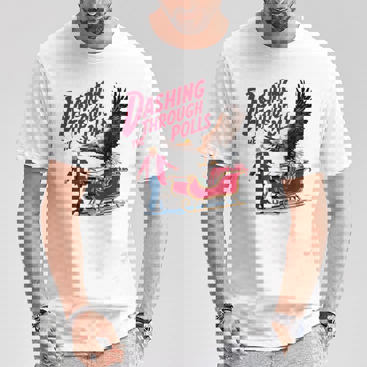 投票を駆け抜ける 面白い選挙結果 トランプ クリスマス Tシャツ 面白い贈り物