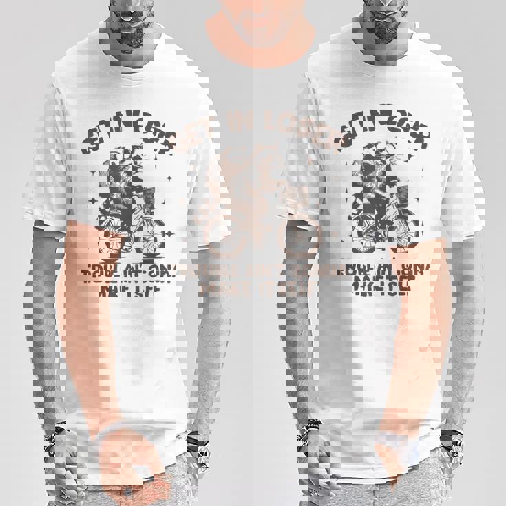 敗者トラブルに巻き込まれてもラクーンポッサムにはならない Tシャツ 面白い贈り物