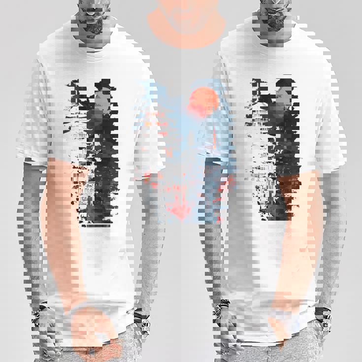 日本の忍者バックプリント。 Tシャツ 面白い贈り物