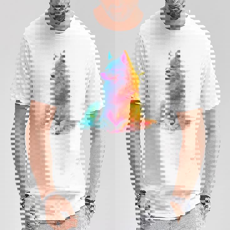 日本スピッツ 犬 モチーフ ペットアート 日本スピッツ Tシャツ 面白い贈り物