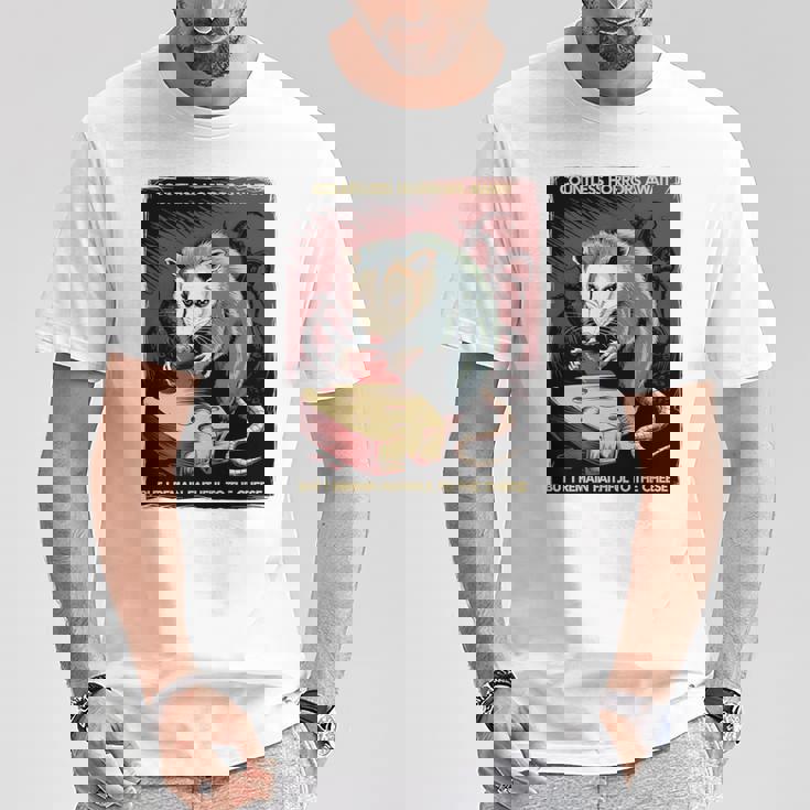 日本ホラーオポッサムアニメ レトロ 数え切れないほどの恐怖が待ち受けている 長袖tシャツ Tシャツ 面白い贈り物