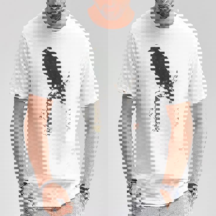 日本美術、浮世絵、河鍋暁斎、カラス 、レトロ、日本文化 Tシャツ 面白い贈り物