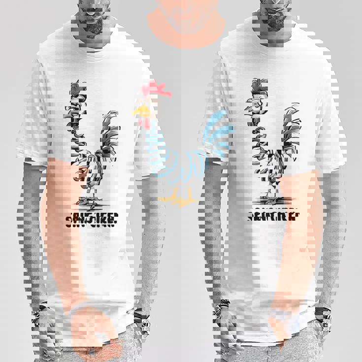 春のチキンチキンポゴスティックファニーチキン Tシャツ 面白い贈り物