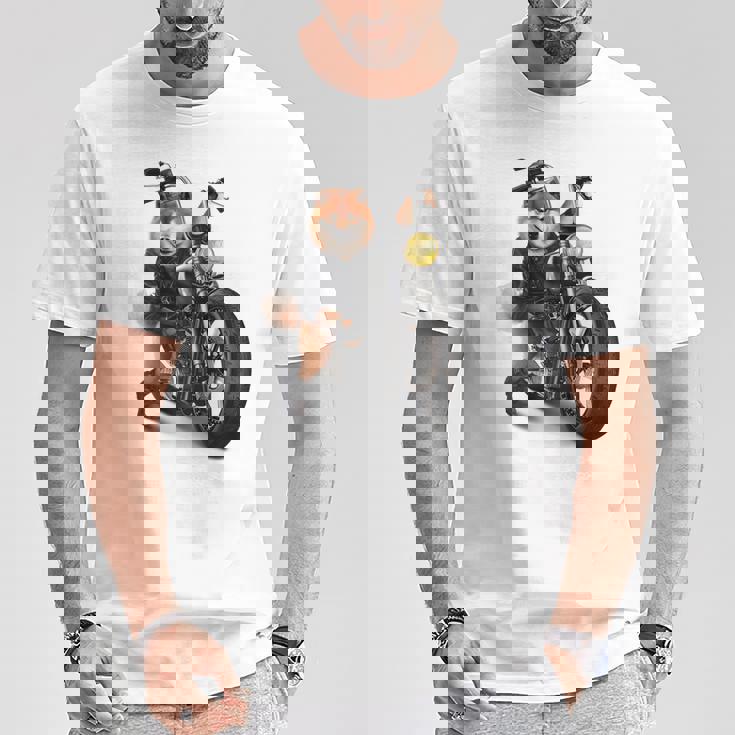 柴犬 いばけん 犬 バイク バイカー Tシャツ 面白い贈り物