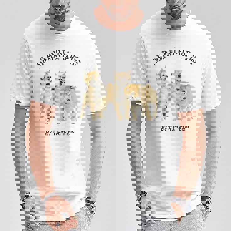 柴犬 しばいぬ 子柴 柴犬子犬 チーム いぬ プリント 写真 水彩 おしゃれ かわいい 犬飼い 犬好き Tシャツ 面白い贈り物