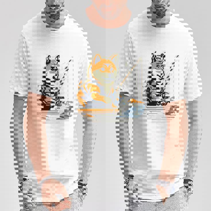 柴犬 犬 イヌ 面白いtシャツ 釣り 釣りバカ 釣り人 メンズ おもしろ 面白い 服 海釣り 川釣り 文字tシャツ 長袖tシャツ Tシャツ 面白い贈り物