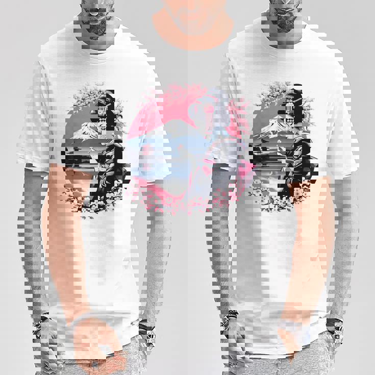 桜 さくら 芸者 富士山 日本のグラフィック Tシャツ 面白い贈り物