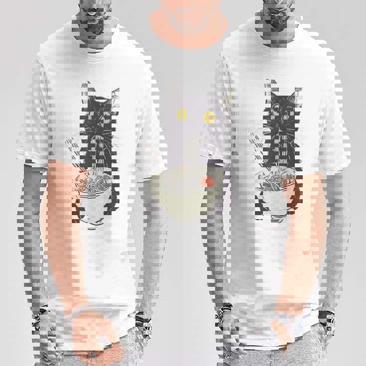 猫 ラーメン 麺 和 ラーメン かわいい 猫 Tシャツ 面白い贈り物