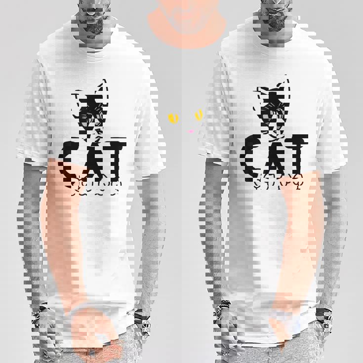 猫 子猫 ハチワレ モノトーン 白 黒 かわいい ユニーク Tシャツ 面白い贈り物