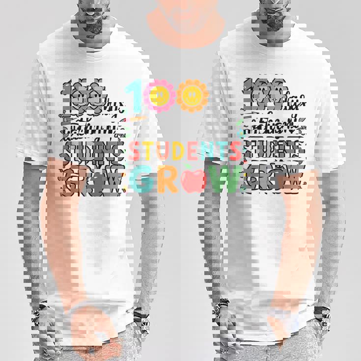 生徒たちが幸せに育つ100日間の学校を見る Tシャツ 面白い贈り物