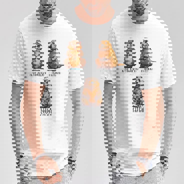 異なるタイプのビーバーズ品種コレクション、かわいいビーバーが大好き。 長袖tシャツ Tシャツ 面白い贈り物