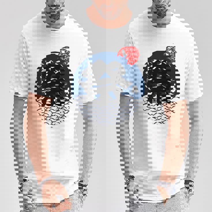 祭 まつり お祭り 海 富士山 鯛 夏祭り 秋祭り 花火大会 納涼まつり カジュアル はっぴのようなおもしろワッショイ Tシャツ 面白い贈り物