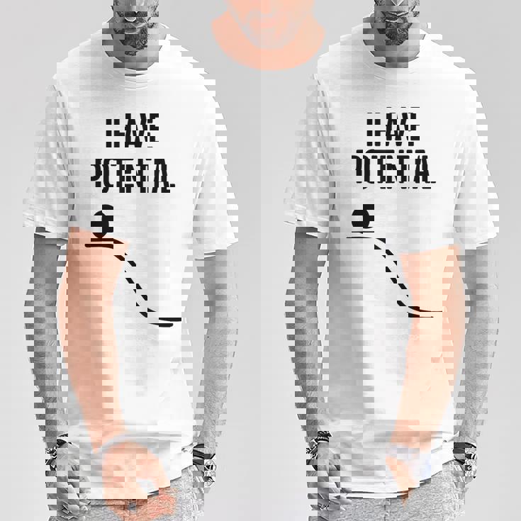 私には潜在的なエネルギーがある面白い物理学 Tシャツ 面白い贈り物