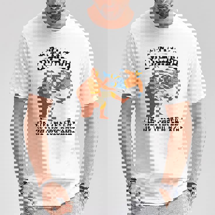 私はレスラーのようなルチャドールだけだ もっとクレイジーなルチャ・リブレ Tシャツ 面白い贈り物
