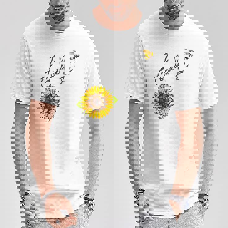 秋のひまわり マルハナバチ 面白いひまわり蜂 秋の愛 Tシャツ 面白い贈り物