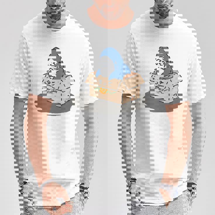 箱入りサメ Tシャツ 面白い贈り物