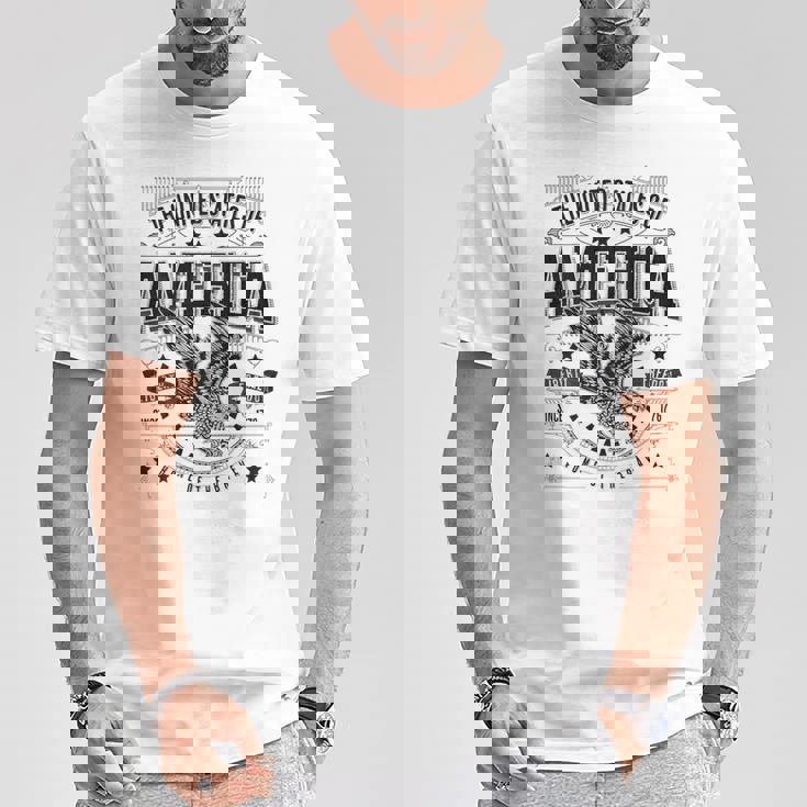 米国 アメリカン イーグル アメリカ国旗 パトリオット Usa バックプリント メンズ Tシャツ 面白い贈り物