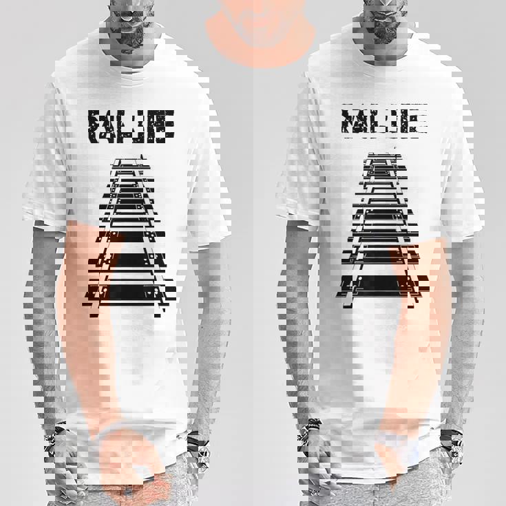 線路付きレールライフ 鉄道作業員と鉄道模型用 Tシャツ 面白い贈り物