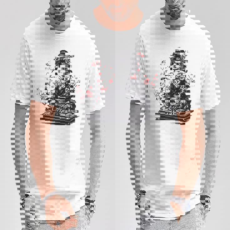 芸者 Dj 着物 和 美的 原宿 Tシャツ 面白い贈り物