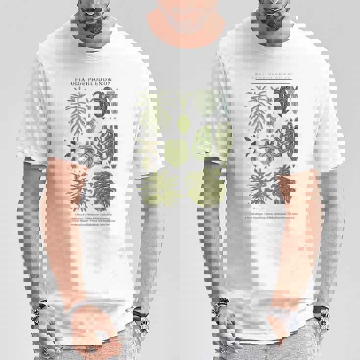 葉 フィロデンドロン サトイモ 植物 恋人 ギフト アンスリウム Tシャツ 面白い贈り物