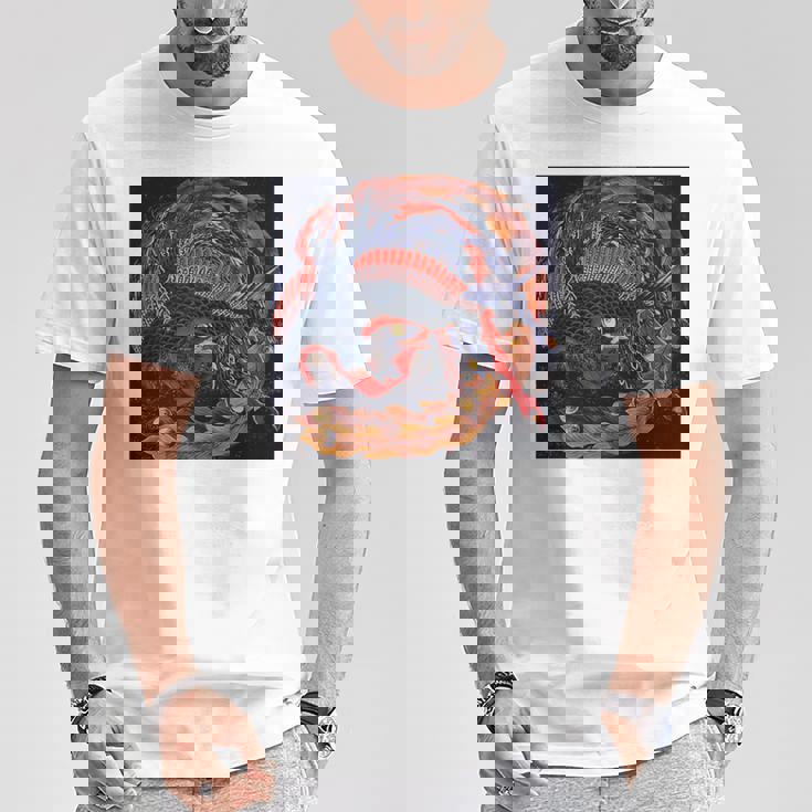 葛飾北斎作 鳳凰 長袖tシャツ Tシャツ 面白い贈り物