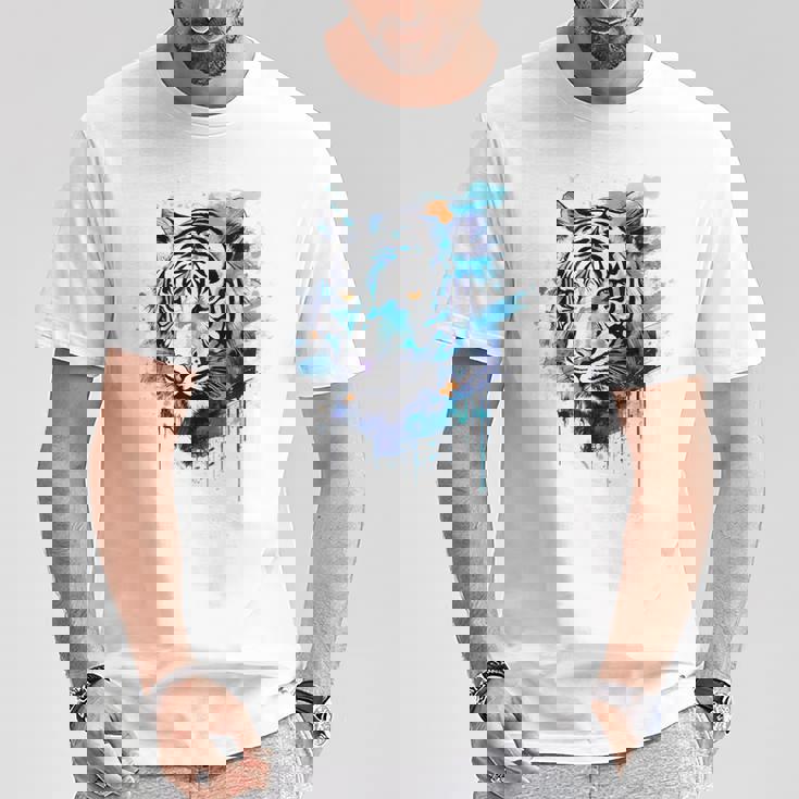 虎のアートワーク 動物園の動物 虎 Tシャツ 面白い贈り物