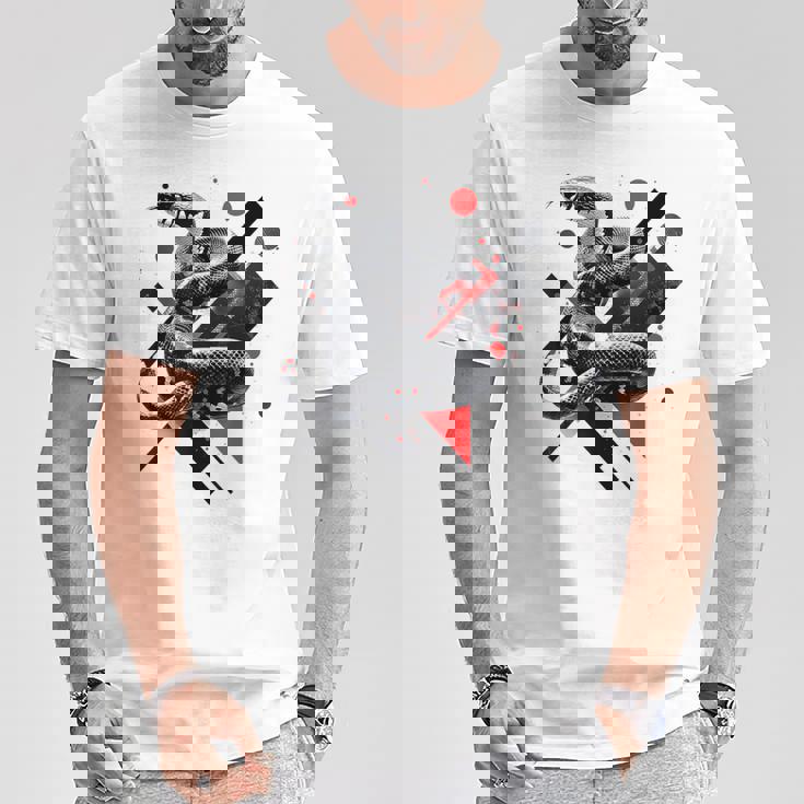 蛇 動物 モチーフ アートワーク 蛇 Tシャツ 面白い贈り物