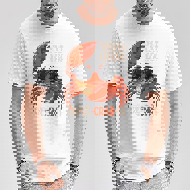 蟹 カニ 魚介類 涼しい かに 食べる 長袖tシャツ Tシャツ 面白い贈り物