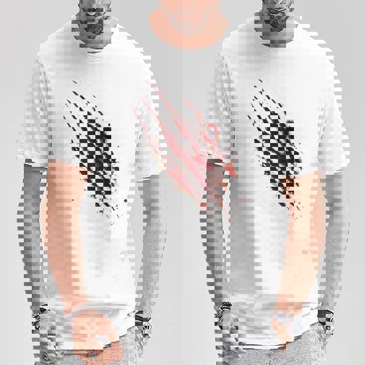 血まみれのシャツ ハロウィン ゾンビ 爪 マーク 血のはね Tシャツ 面白い贈り物