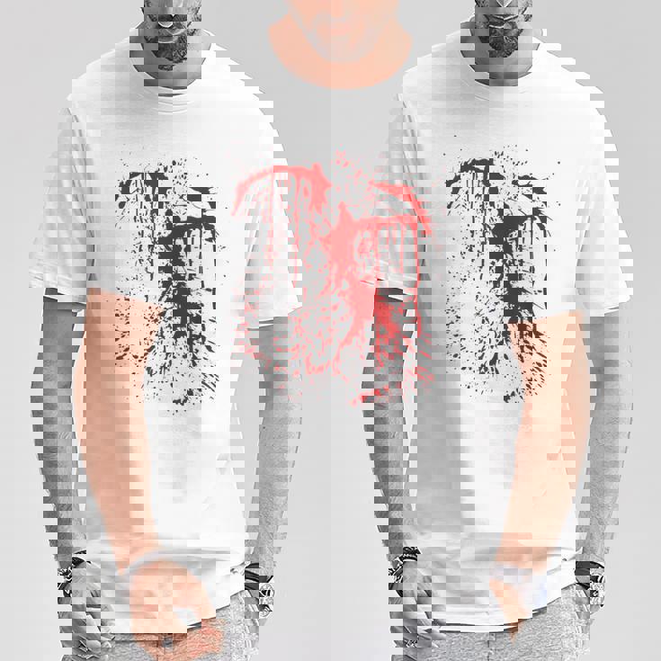 血まみれの傷 ハロウィンコスチューム 血はね けが ゾンビ Tシャツ 面白い贈り物