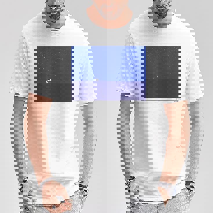 詩とメルヘン 葉祥明 真夜中 Tシャツ 面白い贈り物