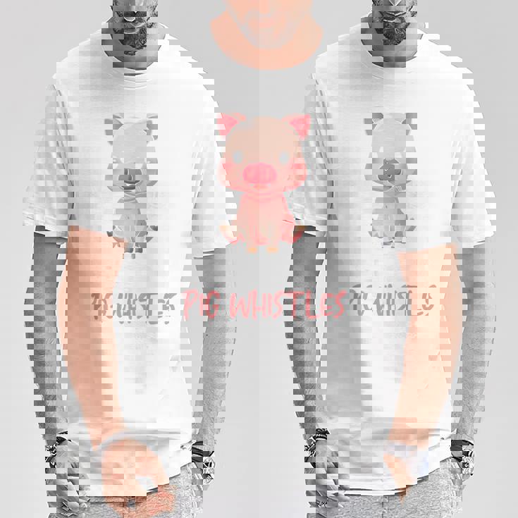 バックプリント 豚の口笛を信じる Tシャツ 面白い贈り物