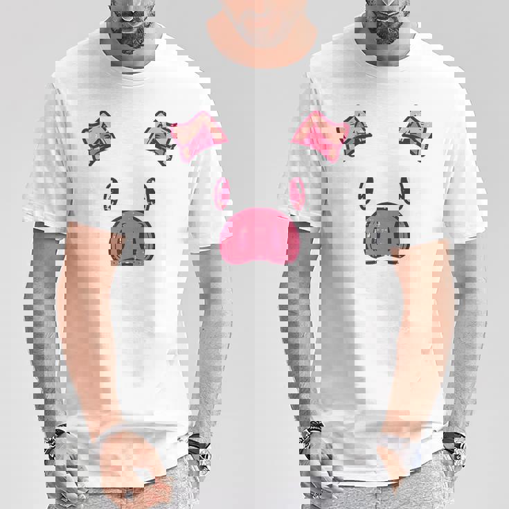 豚の顔 かわいいハロウィン 豚 動物 コスチューム メンズ レディース キッズ Tシャツ 面白い贈り物