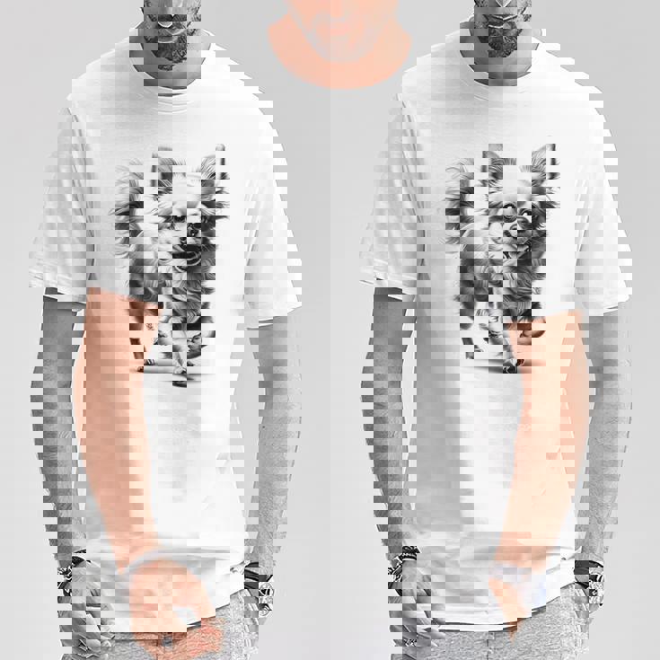 超かわいいチワワ フォトリアリスティック描画スタイル Tシャツ 面白い贈り物