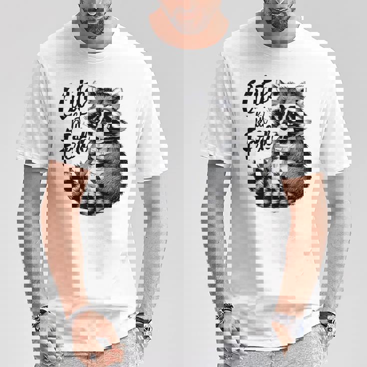 野生の女の子の夏の面白いミームかわいいけど野生のアライグマ休暇 Tシャツ 面白い贈り物