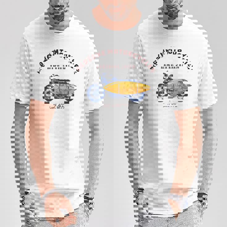 鎌倉 ジャパン オシャレ クール サーフィン バイク オートバイ Tシャツ 面白い贈り物