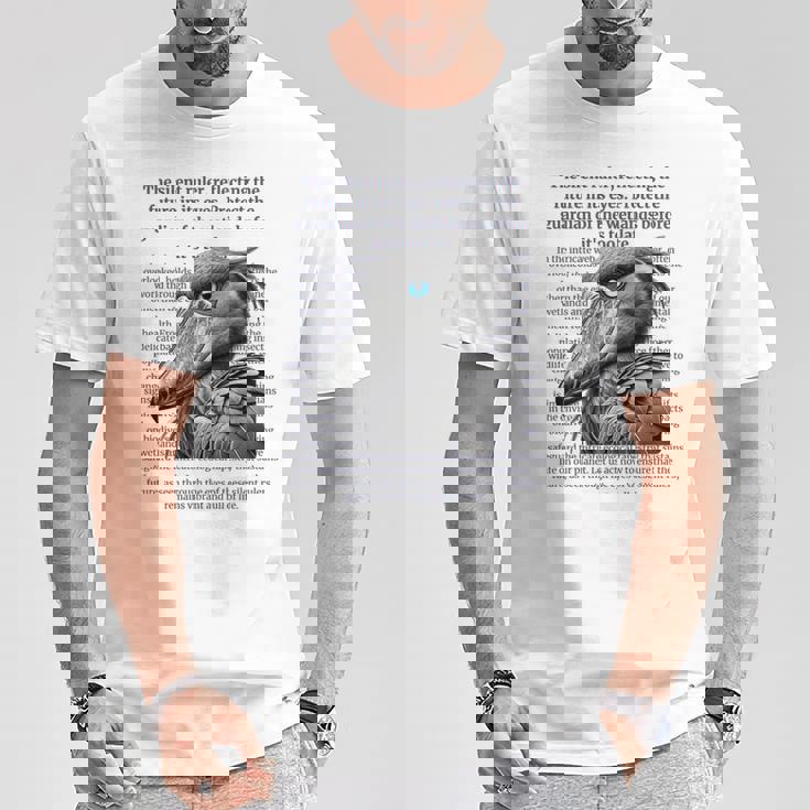 静かなる統治者 – ハシビロコウと湿地の守護 長袖tシャツ Tシャツ 面白い贈り物