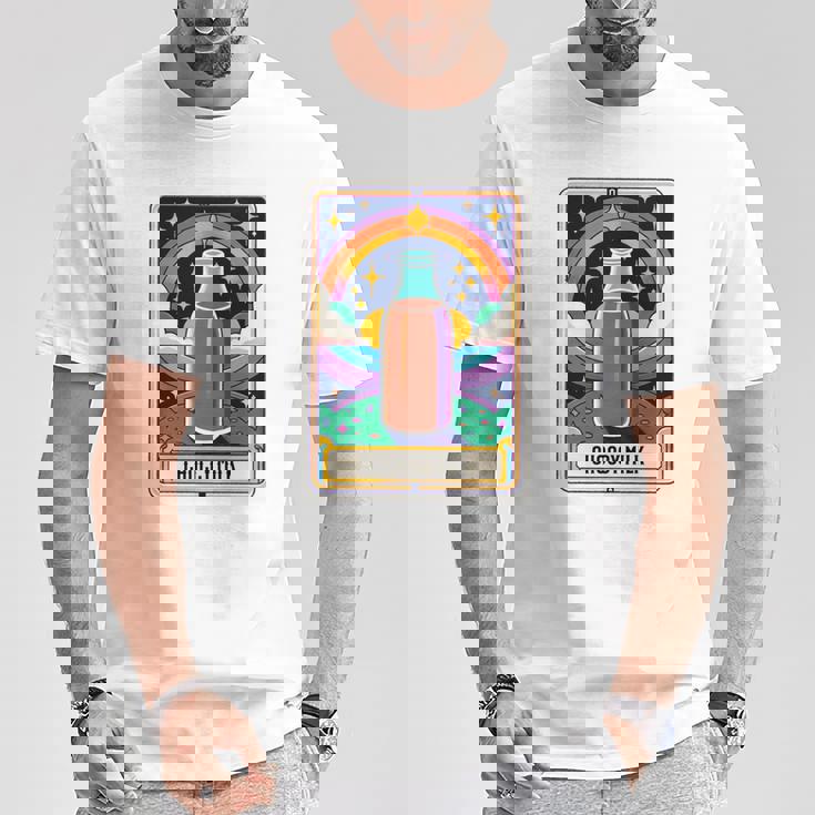 面白い Choccy ミルク タロット カード チョコレート ミルクセーキ 長袖tシャツ Tシャツ 面白い贈り物