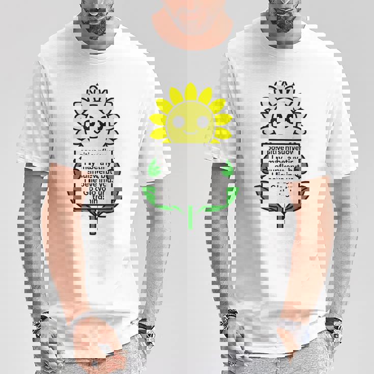 面白いひまわりおもちゃ ポジティブカード ポジティブヒマワリ Tシャツ 面白い贈り物