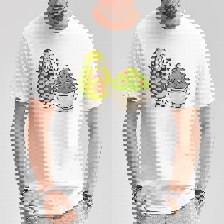 面白いアボカドワカモレ漫画パニック Tシャツ 面白い贈り物