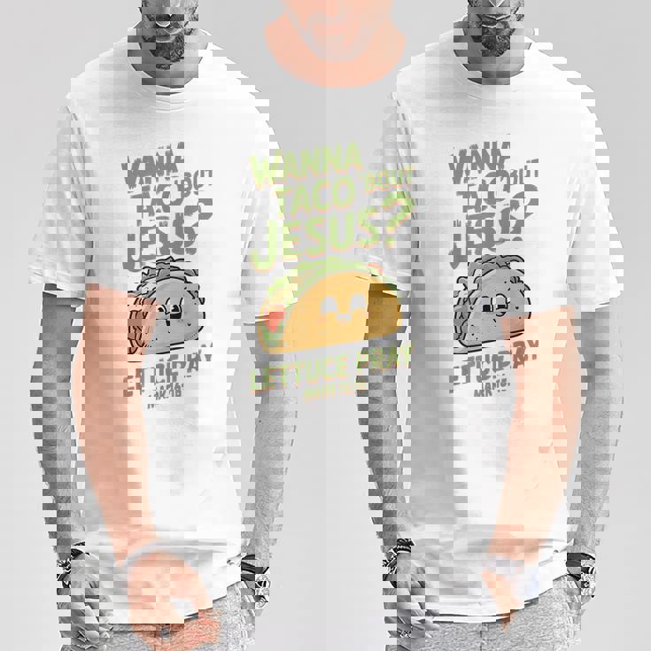 面白いクリスチャンタコス、Wanna Taco 'Bout Jesus Tシャツ 面白い贈り物