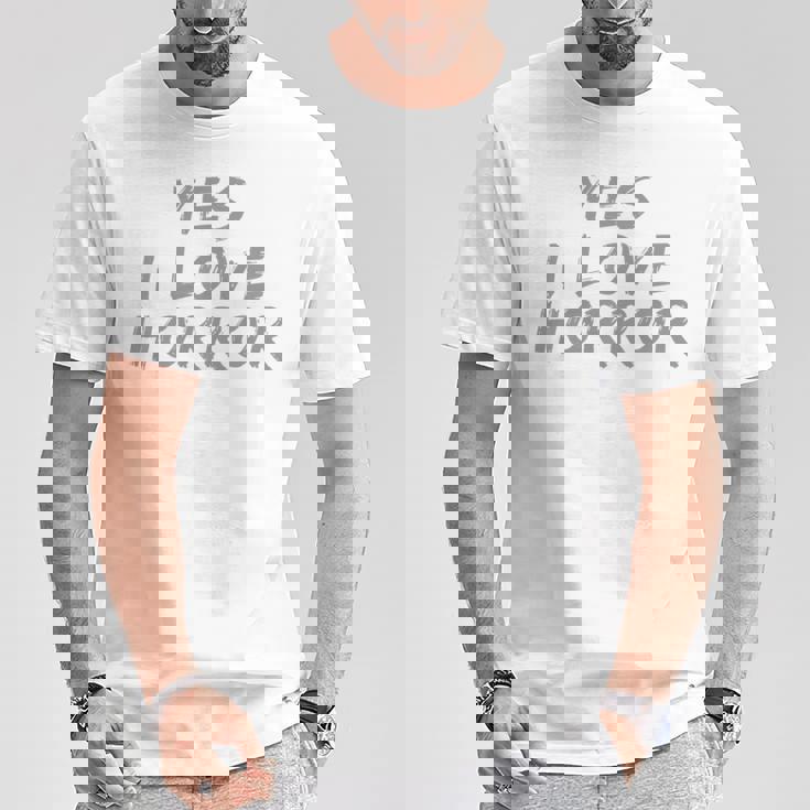 面白いホラー愛好家のための面白いテキストの引用 Yes I Love Horror 長袖tシャツ Tシャツ 面白い贈り物