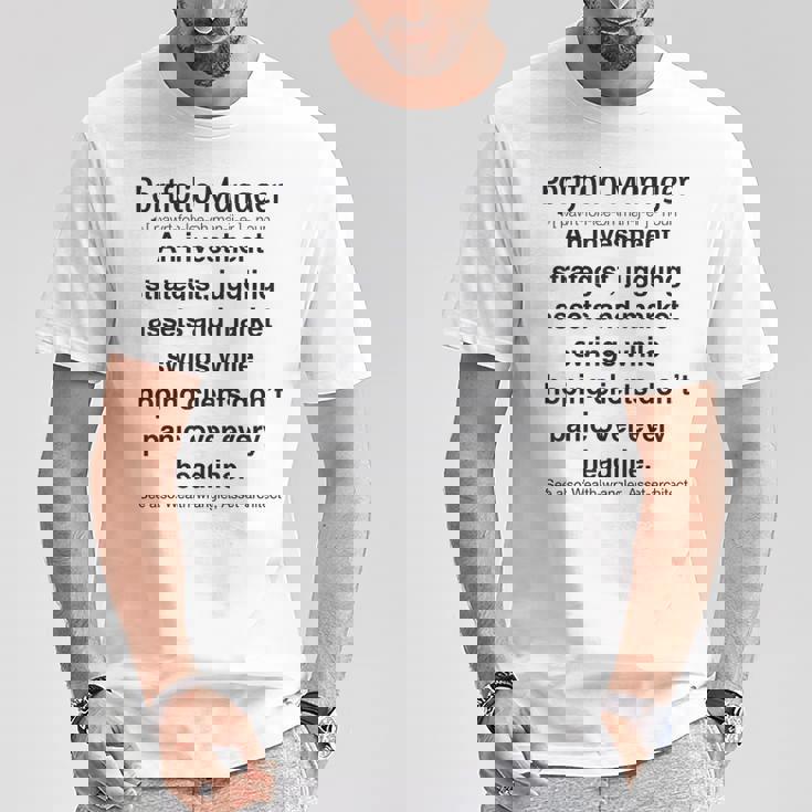 面白いポートフォリオマネージャー Tシャツ 面白い贈り物