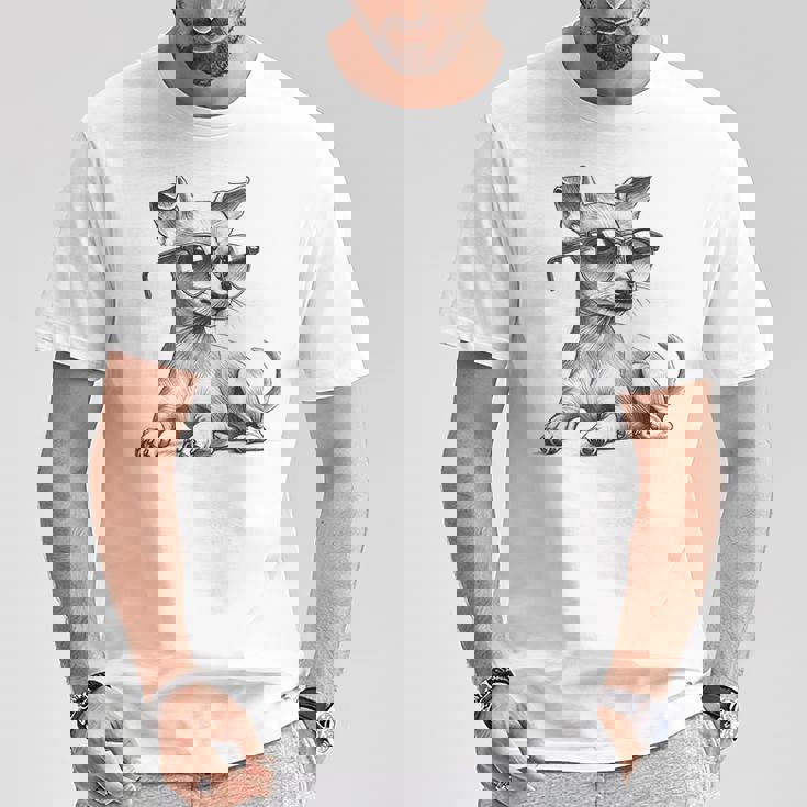 面白いミニチュアピンシャードッグミニピンサングラスデザイン。 Tシャツ 面白い贈り物