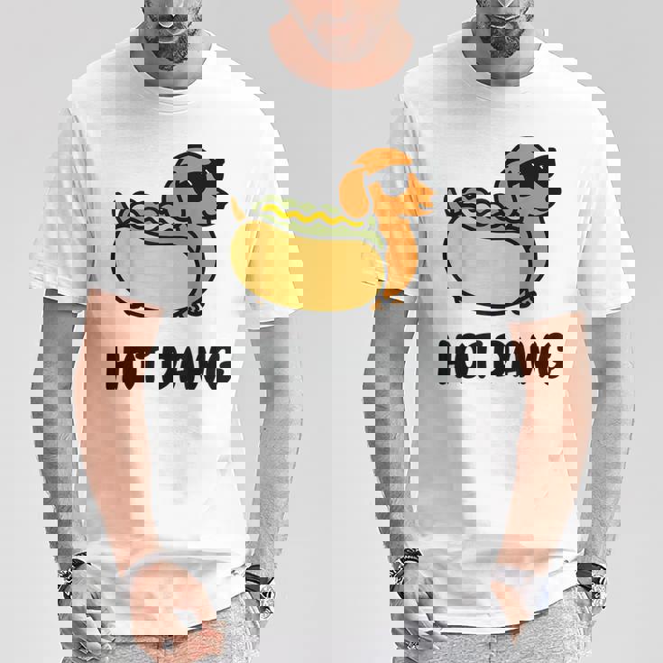 面白い犬 ホットドッグ 食通 駄洒落ギフト 男性 女性 キッズ 男の子 女の子 Tシャツ 面白い贈り物