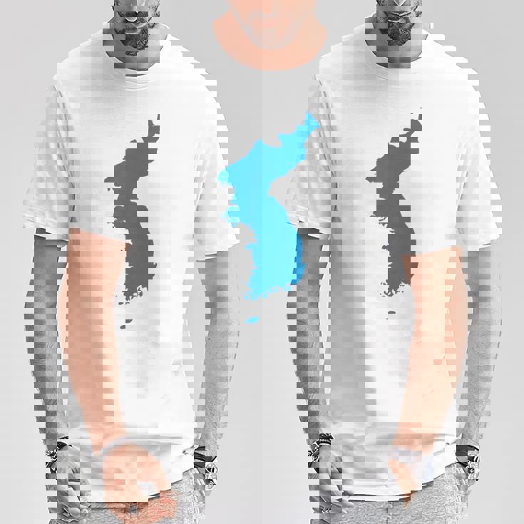 韓国統一旗、韓国統一地図 Tシャツ 面白い贈り物