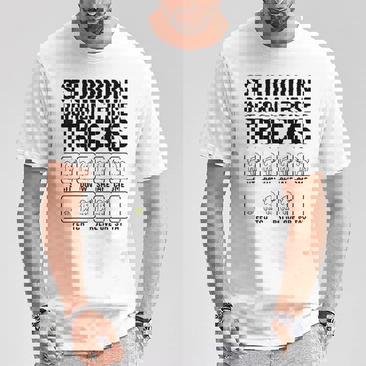 頑固なビションフリーゼ トリックドッグ Tシャツ 面白い贈り物